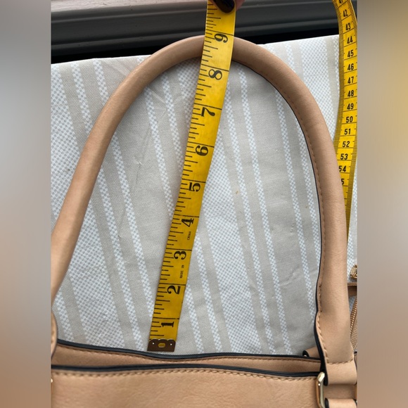 Tan Vegan Leather Tote with removable Strap - Picture 13 of 15